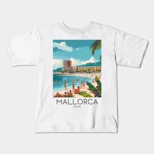 A Pop Art Travel Print of Mallorca - Spain Kids T-Shirt